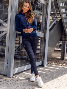 Sweat-shirt/veste de transition bleu marine femme Bolf KSW4001A