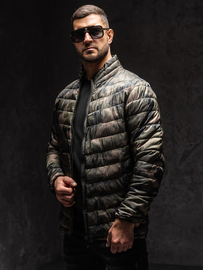 Homme Blouson d'hiver matelassée Vert Bolf SM80A1