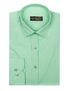 Chemise élégante vert menthe à manches longues pour homme Bolf 1703