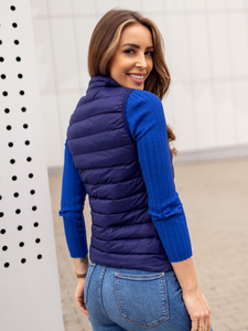 Gilet matelassé pour femme bleu foncé Bolf 23077
