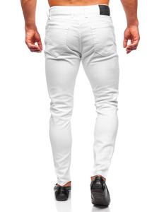 Pantalon jean skinny fit pour homme blanc Bolf R927