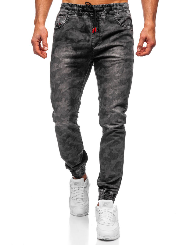 Pantalon jogger camo pour homme noir Bolf RB9486DT