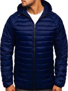 Blouson de transition matelassé pour homme bleu foncé Bolf 13021