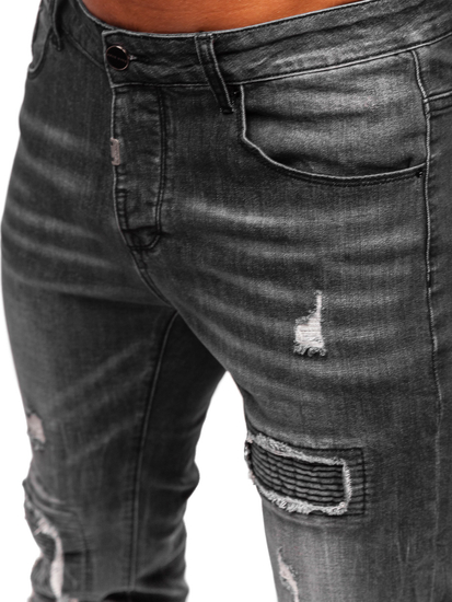 Homme Pantalon en jean slim fit Noir Bolf MP0137N