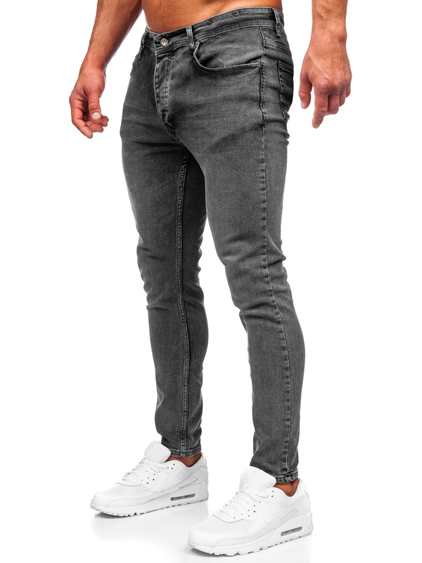 Pantalon jean skinny fit pour homme noir Bolf R926-1