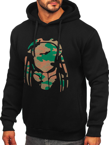 Homme Sweat-shirt imprimé à capuche Noir Bolf 147048