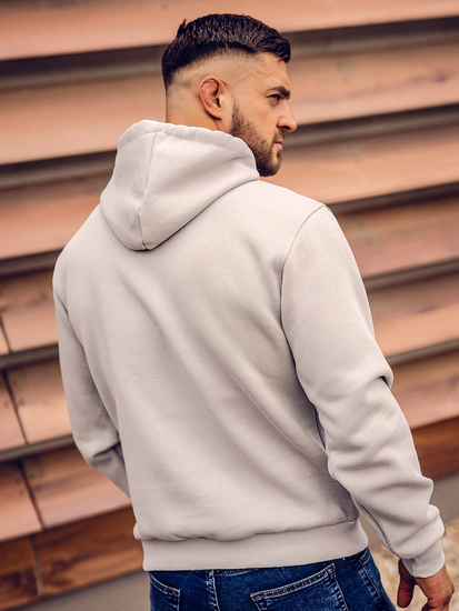 Sweat-shirt gris kangourou à capuche pour homme Bolf B1004