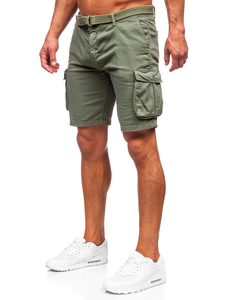 Homme Pantalon court cargo avec ceinture Khaki Bolf 010