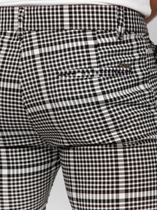 Homme Pantalon élégant à carreaux Noir-Blanc Bolf 184147