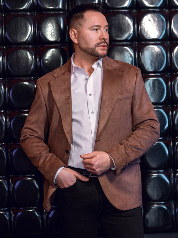 Veste de costume homme en velours marron Bolf 24410