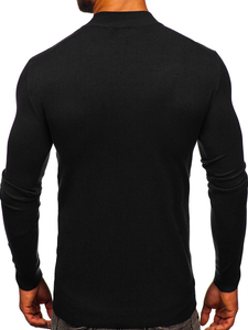 Pull à col roulé basic pour homme noir Bolf MMB603