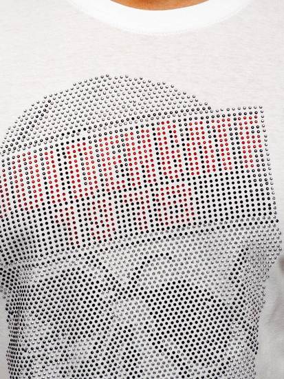 Le tee-shirt à appliqué paillettes pour homme blanc Bolf KS2108