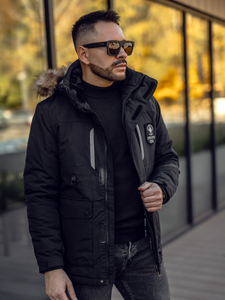 Homme Blouson d'hiver Noir Bolf 1827A2