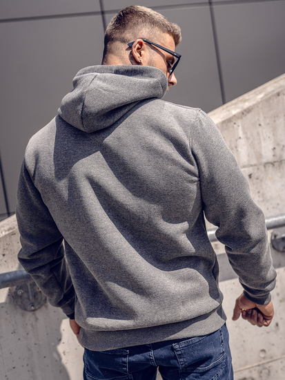 Sweat-shirt kangourou graphite à capuche pour homme Bolf 1004