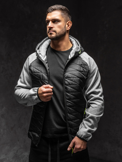 Homme Blouson de transition matelassé Gris Bolf KS2145A1