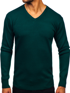 Homme Pull uni col V Vert Bolf S8725