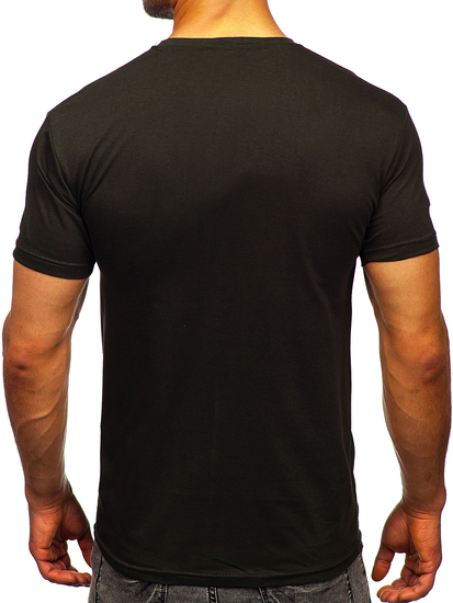 T-shirt homme en coton kaki uni Bolf 192397