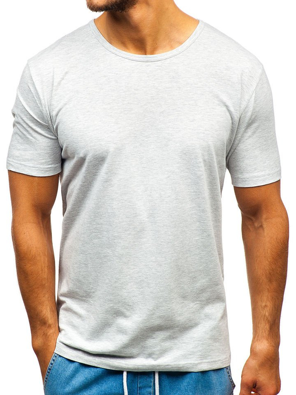 Le t-shirt sans imprimé pour homme gris Bolf T1281