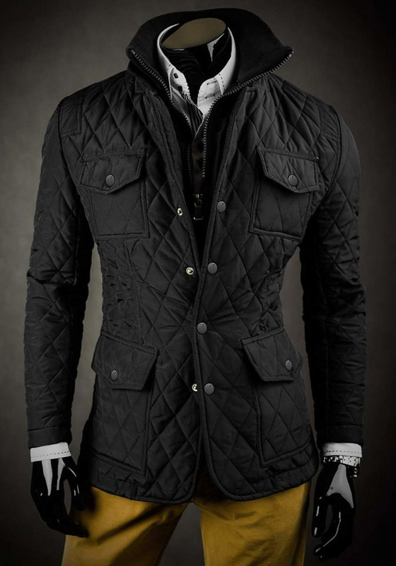 Blouson élégant matelassé pour homme noir Bolf 802A