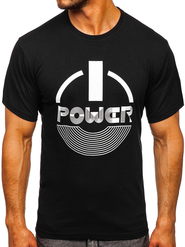 Homme T-shirt imprimé Noir Bolf 0011