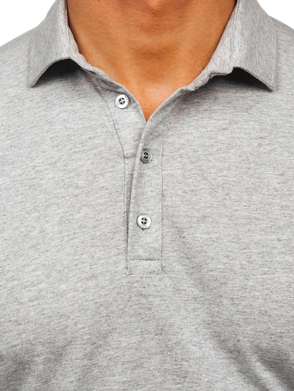 Homme Polo en coton à manches longues Gris Bolf 5119