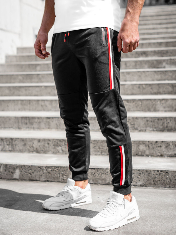 Pantalon de jogging sportif pour homme noir Bolf K10336A