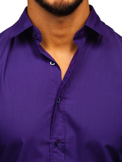 Chemise élégante violette à manches longues pour homme Bolf 1703