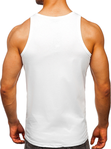 Tank top boxeur avec imprimé blanc Bolf 14838