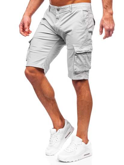 Short cargo en tissu pour homme gris Bolf J707