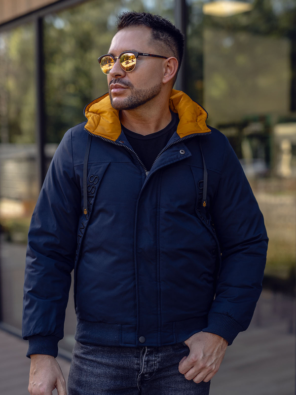 Le blouson d'hiver pour homme bleu foncé Bolf 27M8100