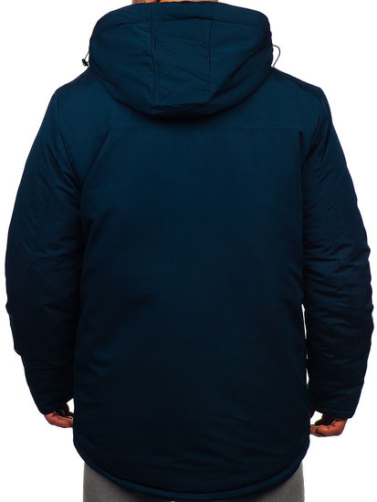 Homme Blouson d'hiver parka Bleu foncé Bolf 22M323