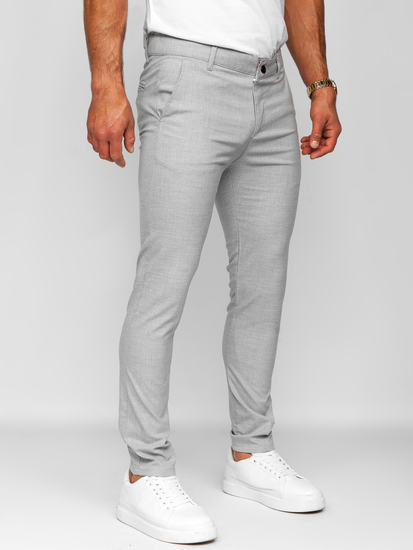Homme Pantalon à carreaux Gris Bolf 0041
