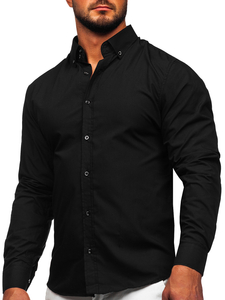 La chemise élégante avec les manches longues pour homme Noir Bolf 5821-1