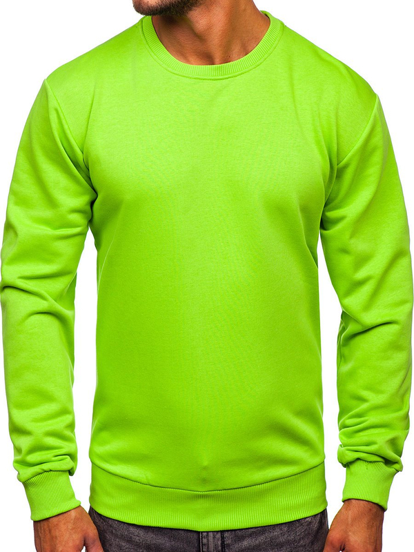Sweat-shirt pour homme sans capuche vert clair Bolf 171715