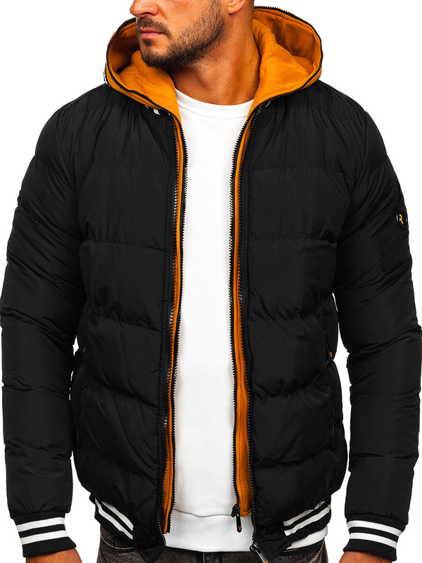 Blouson d'hiver matelassé pour homme noir Bolf 6900