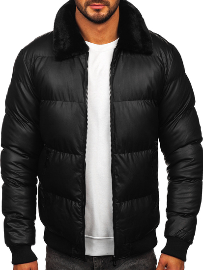 Homme Blouson d'hiver matelassée Noir Bolf M8301