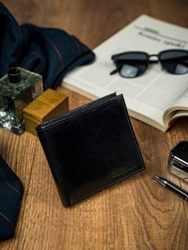Portefeuille pour homme en cuir noir 4587