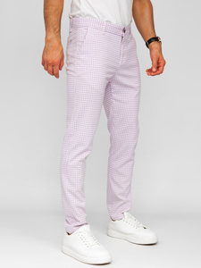 Homme Pantalon élégant à carreaux Violet Bolf 184143