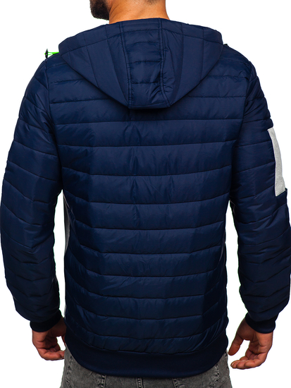 Blouson de transition matelassé pour homme bleu foncé Bolf 8M902