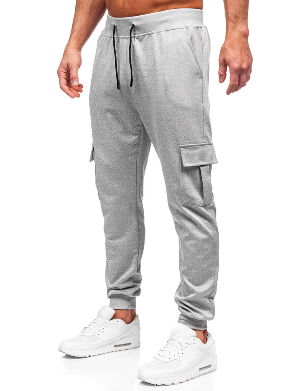 Homme Pantalon jogger cargo Gris Bolf 8K1130