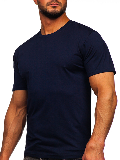 Tee-shirt en coton pour homme bleu foncé Bolf 0001
