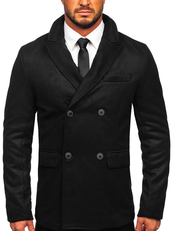 Manteau d'hiver pour homme noir Bolf 79B3
