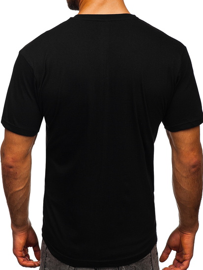 T-shirt homme noir avec imprimé Bolf 2098