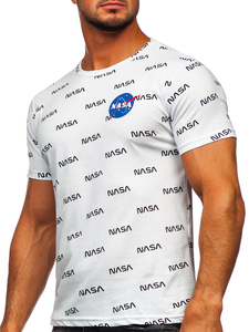 Tee-shirt imprimé pour homme blanc Bolf 14950