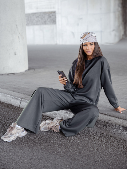 Survêtement deux pièces zippé femme Beurre Graphite Bolf 821111