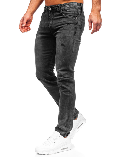 Pantalon en jean regular fit pour homme noir Bolf K10006-2