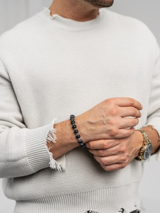 Homme Bracelet tressé Noir Bolf TT4904