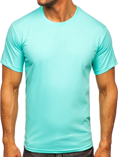 T-shirt uni en coton menthe pour homme Bolf 192397