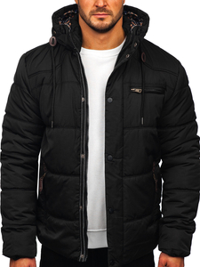 Homme Blouson matelassée d'hiver Noir Bolf EX2123