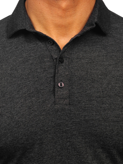 Homme Polo en coton à manches longues Graphite Bolf 5119